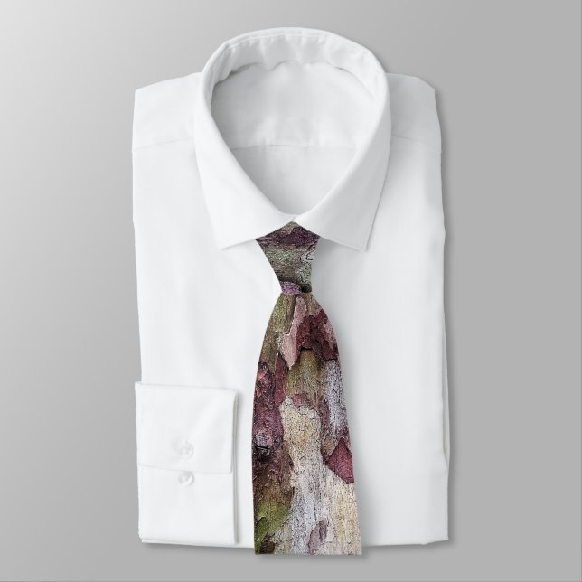 Gravata Padrão de latido de camuflagem verde e castanho (Amarrado)