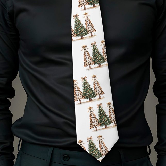 Gravata Padrão de leopardo moderno Natal estilo minimalist (Modern leopard pattern Christmas minimalist style tie)
