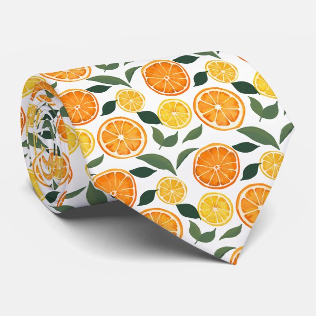 Gravata Padrão de limão e de citrinos de laranja (Rolled)