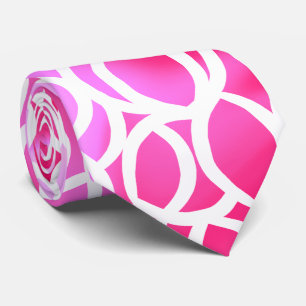 Gravata Padrão de linha branca abstrato no botão rosa