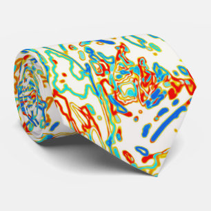 Gravata Padrão de Linha Curva Multicolorida Neon -LEGAL