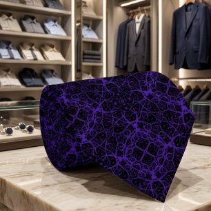 Gravata Padrão de Linha Riscada Violeta Roxo Abstrato em P