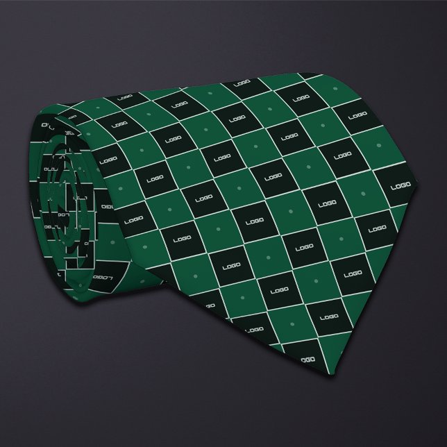 Gravata Padrão de Logo de Xadrez Verde (Criador carregado)