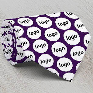 Gravata Padrão de Logotipo Empresarial Simples Ameixa Roxa