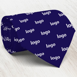 Gravata Padrão de Logotipo Simples Azul Marinho Empresaria