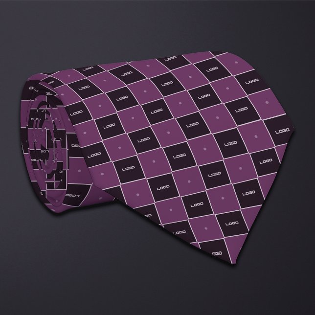 Gravata Padrão de Logotipo Xadrez Roxo (Criador carregado)