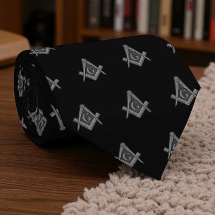 Gravata Padrão de maçonaria negra e maçonaria freemason