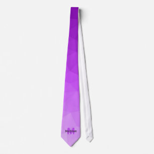 Gravata Padrão de malha de geometria gradiente roxo Monogr