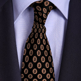 Gravata Padrão de Moedas de Criptografia de Bitmoney Doura