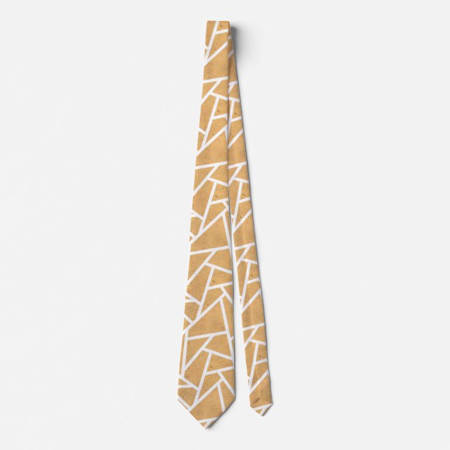 Gravata Padrão de mosaico amarelo e branco (Frente)