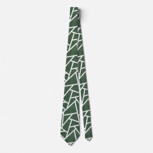 Gravata Padrão de mosaico verde e branco