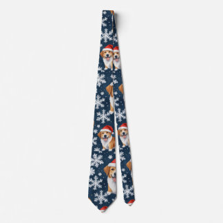 Gravata Padrão de Natal Corgi Cães & Flocos de Neve