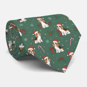 Gravata Padrão de Natal do cão Beagle