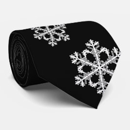 Gravata Padrão de Natal Monocromático Minimalista do Floco
