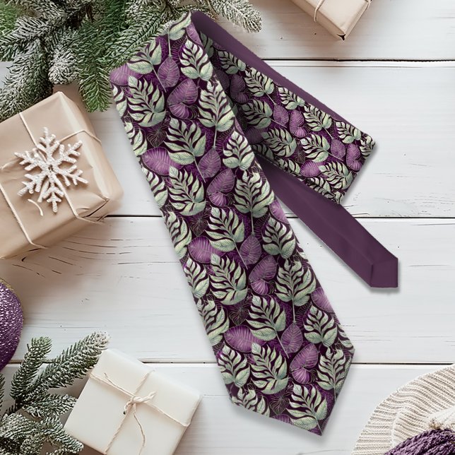 Gravata Padrão de Natal Roxo Verde #29 ID1009 (Criador carregado)