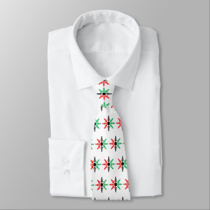 Gravata Padrão de Neve Verde Negro Vermelho Kwanzaa