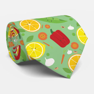 Gravata Padrão de Novidade do Cartoon de Fruta Vegetal So