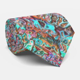 Gravata Padrão de Ondas 3D Coloridas e Divertidas