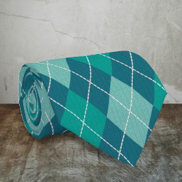 Gravata Padrão de Ouros de Argyle Teal - Tom Verde Azul