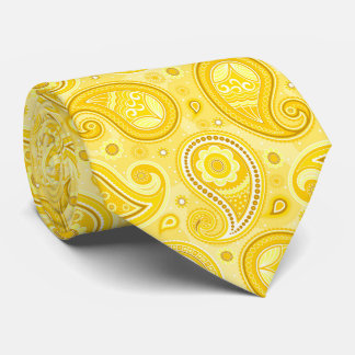 Gravata Padrão de paisley amarelo elegante