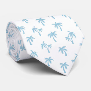 Gravata Padrão de palmeira tropical bebê azul