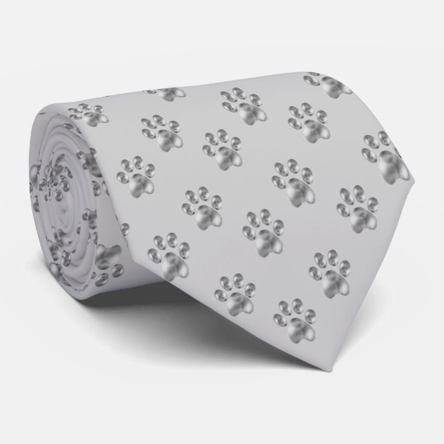 Gravata Padrão de pata de animal de estimação elegante em  (Rolled)