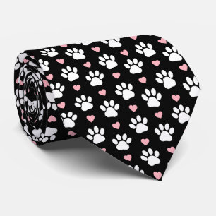Gravata Padrão De Patas, Patas Cachorros, Patas Brancas, C