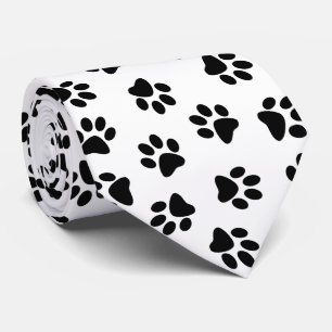 Gravata Padrão De Patas, Patas Cachorros, Patas Negras