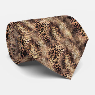 Gravata Padrão de Pele de Leopardo