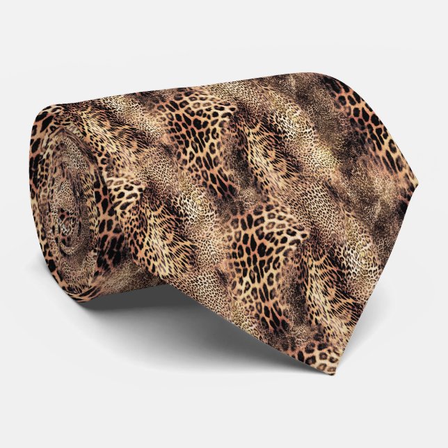Gravata Padrão de Pele de Leopardo  (Rolled)