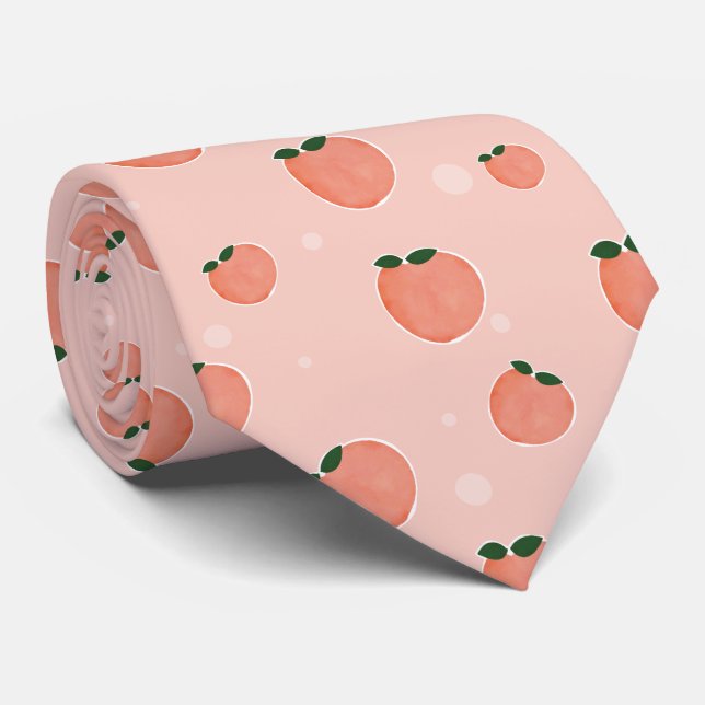 Gravata Padrão de Pêssego de Verão Doce (Rolled)