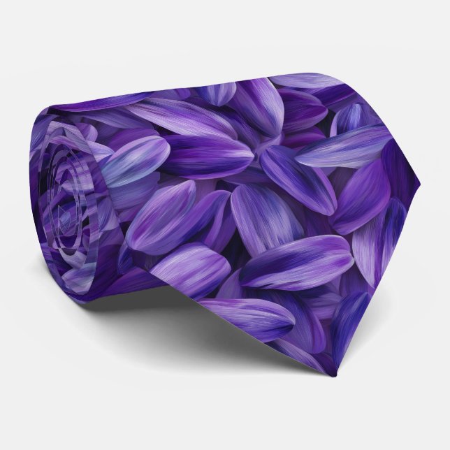 Gravata Padrão de Pétalas de Flor de Lavanda (Rolled)