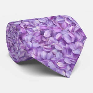 Gravata Padrão de Pétalas de Flor de Lavanda Suave
