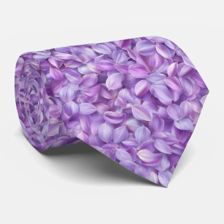 Gravata Padrão de Pétalas de Flor de Lavanda Suave
