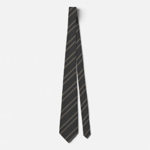 Gravata Padrão de Pinstripe Carvão Escuro Macio Cinza Prof