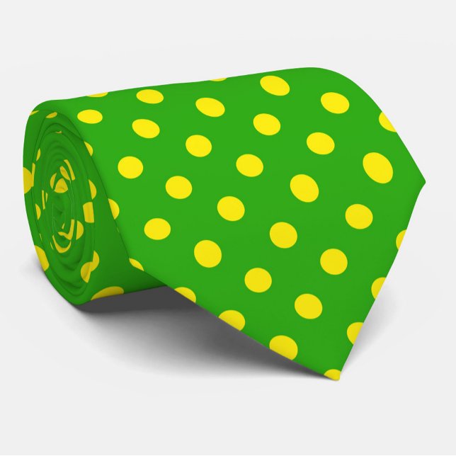 Gravata Padrão de Pontos Amarelos em Verde  (Criador carregado)