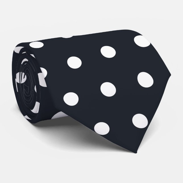Gravata Padrão de pontos brancos clássicos sem falhas (Rolled)