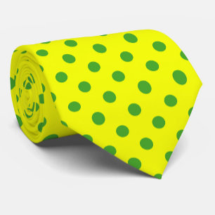 Gravata Padrão de Pontos Polka Amarelos e Verdes Design