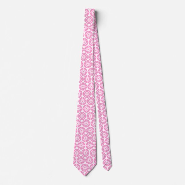 Gravata Padrão de roda estelar II - Rosa em branco (Frente)