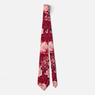 Gravata Padrão de Rosa Seamless Crimson & Blush