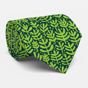 Gravata Padrão de Samambaia - Verde Martiano sobre Verde E