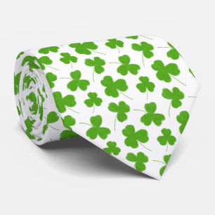 Gravata Padrão de Shamrock bonito branco