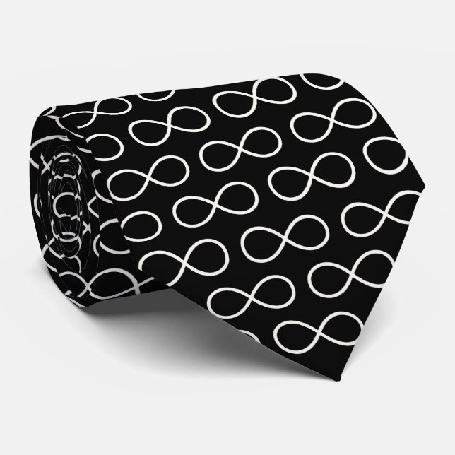 Gravata Padrão de Símbolo Infinito Branco | Ofertas de Gee (Rolled)
