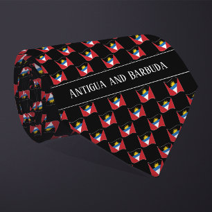 Gravata Padrão de Sinalizador Wavy Antigua e Barbuda