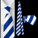Gravata Padrão de Strike Branco Azul<br><div class="desc">Corda de pescoço de padrão branco azul riscado.</div>