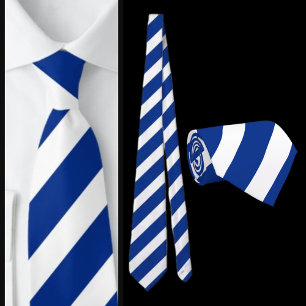 Gravata Padrão de Strike Branco Azul