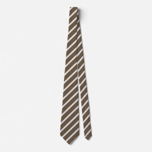 Gravata Padrão de Stripe Diagonal Castanho e bege