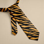 Gravata Padrão de Stripes de Tigre<br><div class="desc">Tigre impressão personalizado</div>