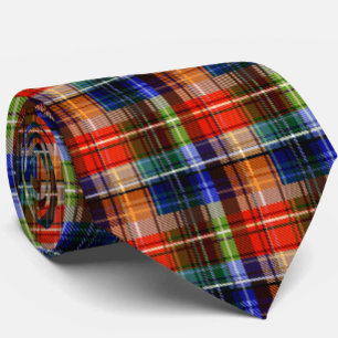 Gravata Padrão de Tartan de Xadrez Flanel Multicolor