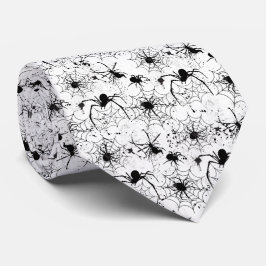 Gravata Padrão de Teia de Aranha de Halloween
